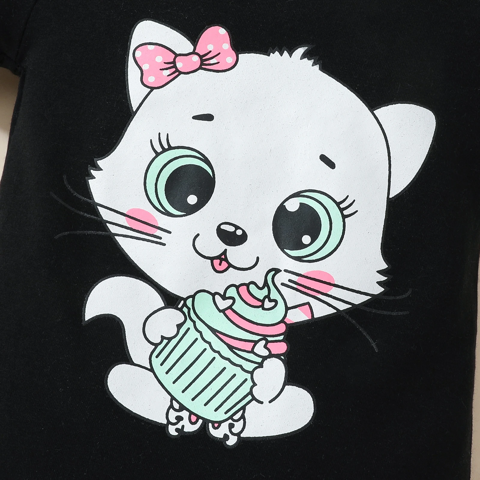 사랑스러운 고양이 3 종 원피스 세트, 여아 여름