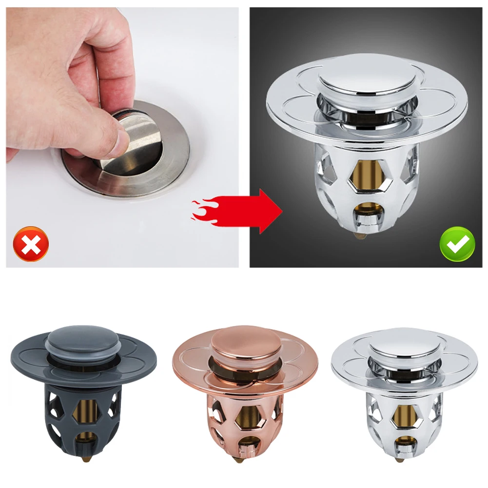 Description Picture 2 of itemStainless Floor Drain Shower Accessories Sink Drain Pop-up Push-type Drain Filter Universal Wash Basin for Bathroom or Kitchen