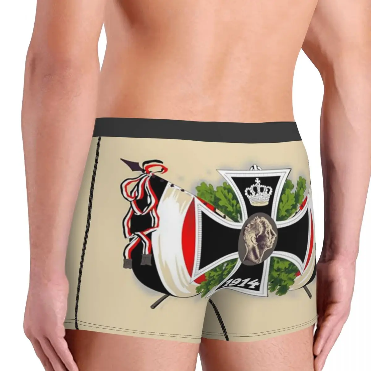 Vintage German Empire Iron Cross Flag Underwear Breathbale Germany Flag Boxer Briefs Shorts Panties Soft Underpants For Male 4