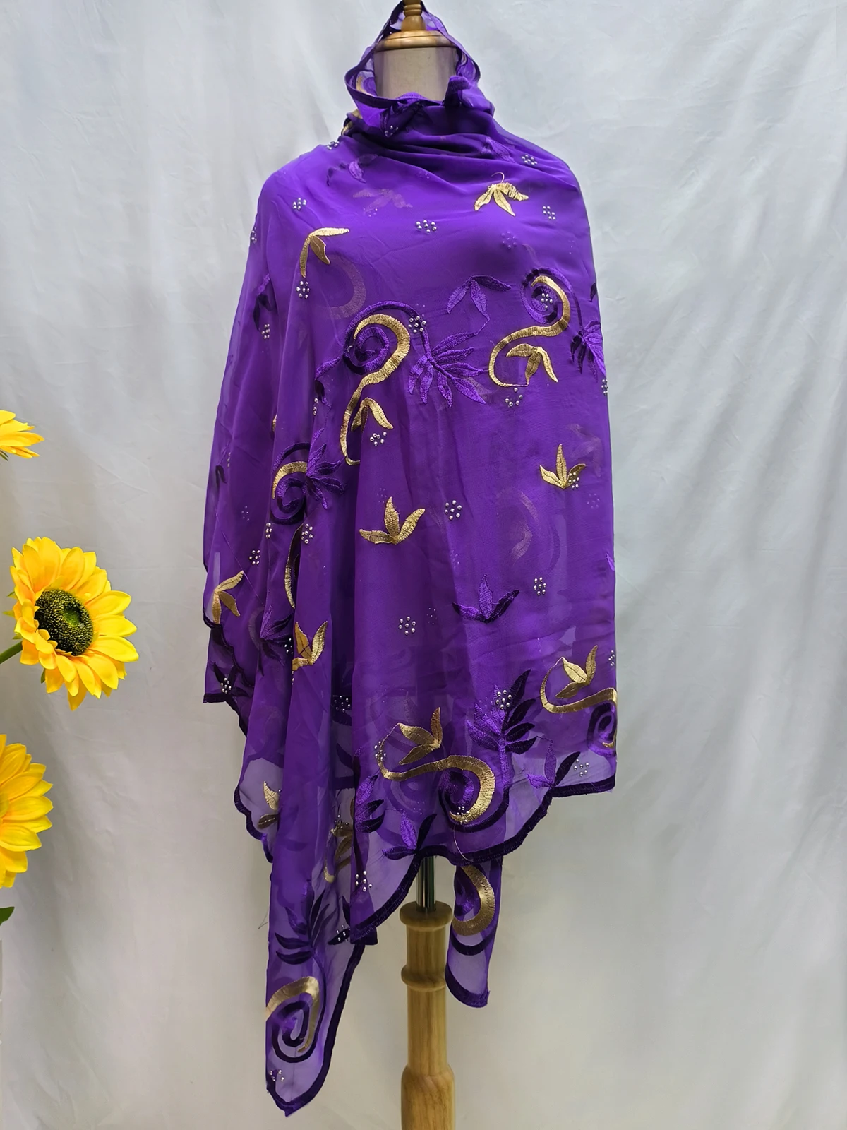 African Scarf For Women Shawl Chiffon Hallow Out Embroider Hijabs Muslim Fashion Headscarf Turkey India Shawl Arabic 205x105cm