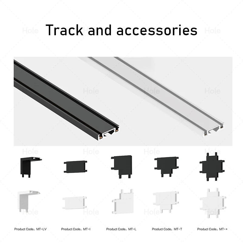 Black White 6mm Ultra Thin Ceiling Surface Mount 48v Magnetic Track Light System Magnet Rail Lamp LED Spotlight Indoor Living 3