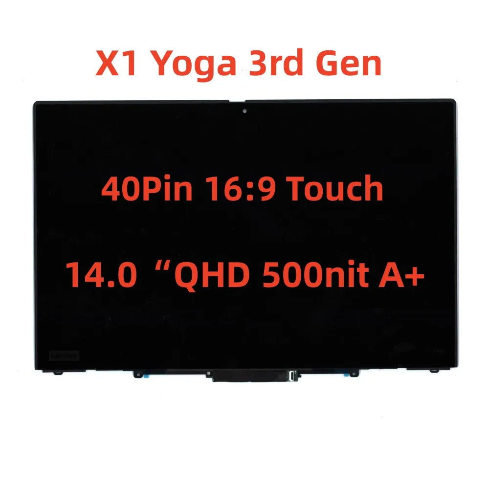 

For Tihinkpad X1 Yoga 3rd Gen Laptop 2018 B140QAN02.0 LPM140M420 01YT250 01AY929 01YT251 01AY928 WQHD 40Pin 16:9 Touch 500nit A+