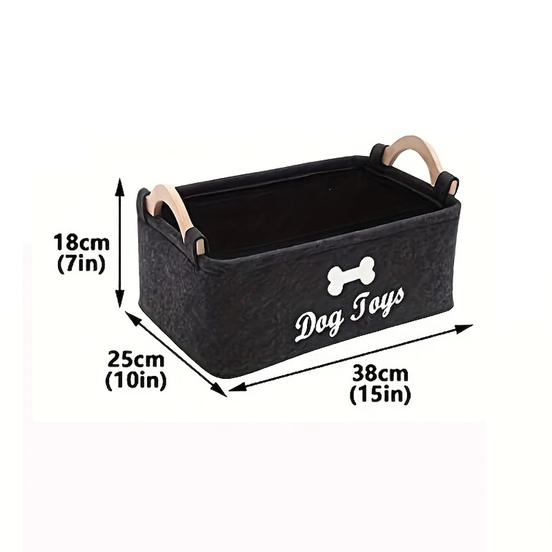 Spacious Pet Storage Basket - Foldable & Versatile Organizer with Sturdy Handles for Dog Toys, Clothes & Grooming Supplies 6