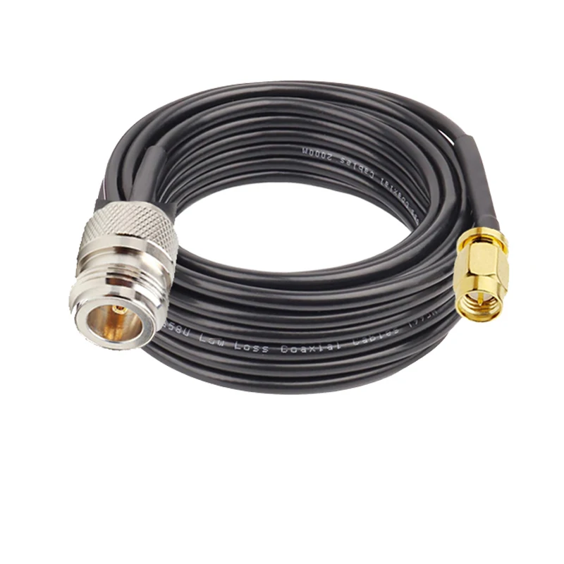 1Pcs RG58 N 여성 플러그-SMA 남성 플러그 안테나 커넥터 RF 동축 점퍼 피그테일 케이블(라디오 안테나 WIFI 라우터용)