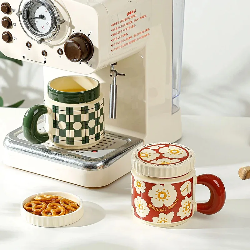 400ml Ceramic Coffee Mug with Lid - كوب قهوة سيرام...