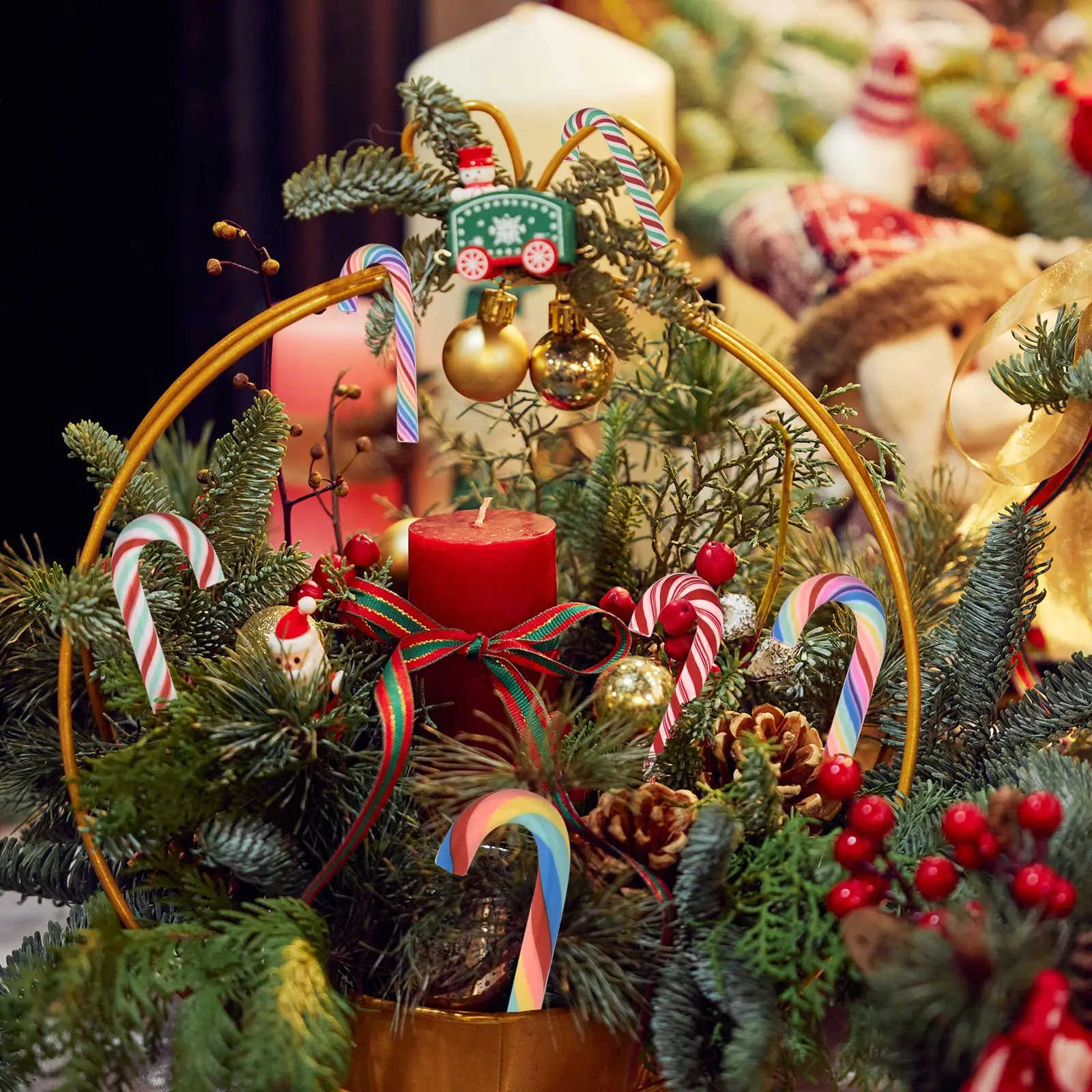 Christmas Candy Canes Christmas Tree Decorations Xmas Tree Pendants Jingle Bells Xmas Party Home Ornaments Gifts