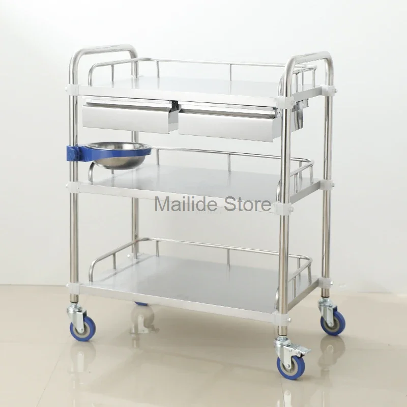 Modern Stainless Steel Salon Trolleys Beauty Salon Medical Tool Trolley Creative Salon Furniture Hospital Mobile Storage Trolley all in one workstation multi scenario use medical hospital workstation mobile rolling laptop computer medical trolley