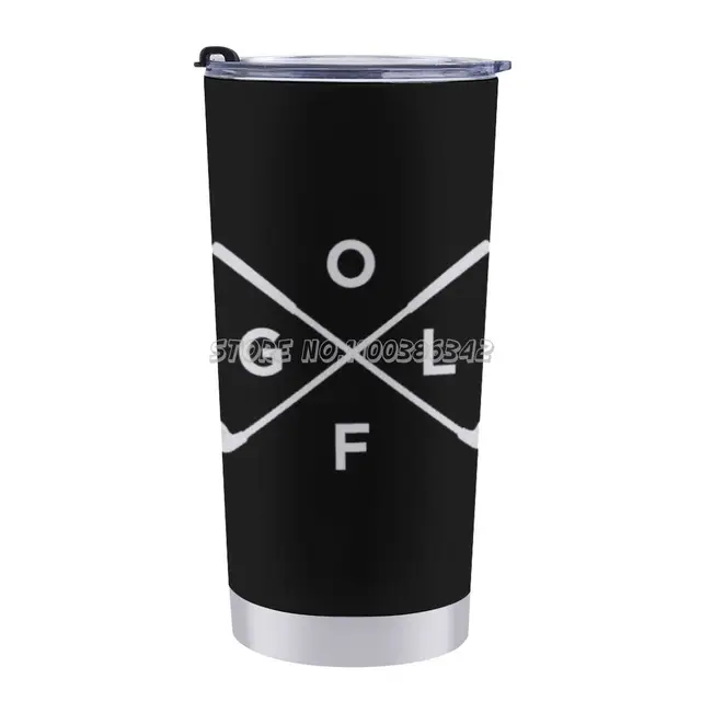 Golfozó És Golf Ajándékok-Hd Grafika 20 Oz Autó Csésze Utazási Kávé Bögre Rozsdamentes Acél Autós Hordozható Hőkezelő Bo