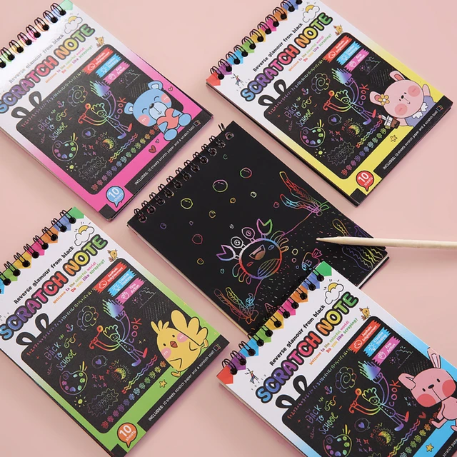 Magic Rainbow Color Cartoon Scratch Art Painting Paper Card Kit Drawing  Board Kids Drawing Toys DIY Education Toys for Children - AliExpress