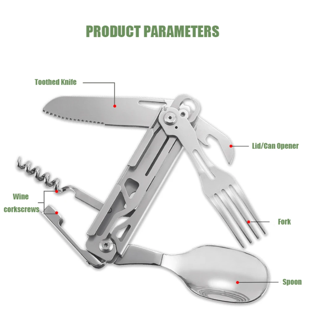 Multifunctional Cutlery Set Portable Folding Tableware Camping Knife Fork Spoon camping cutlery portable tableware portable cutlery titanium tableware