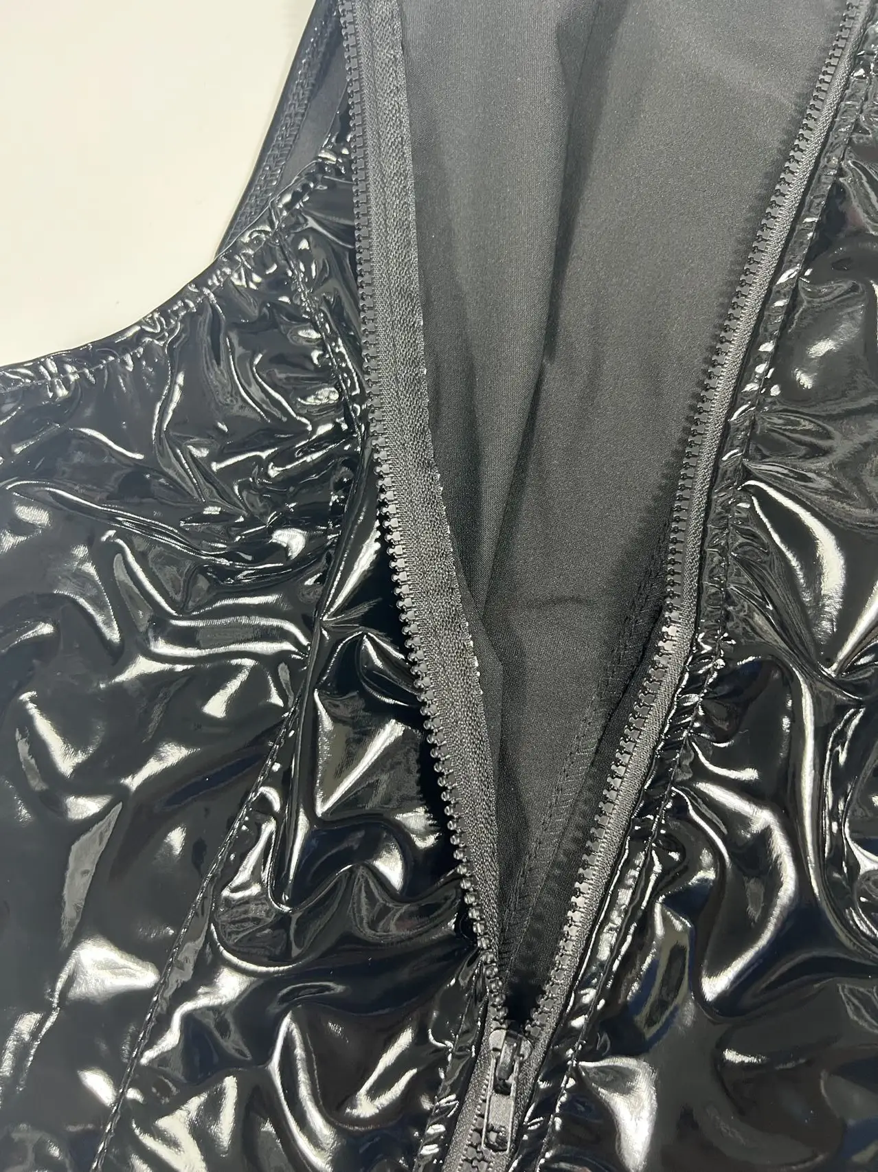 Women Sexy Latex Bodycon Bodysuit Double Zipper Open Crotch PU Leather Jumpsuit Ladies Slim Sleeveless Wet look Catsuit Rompers