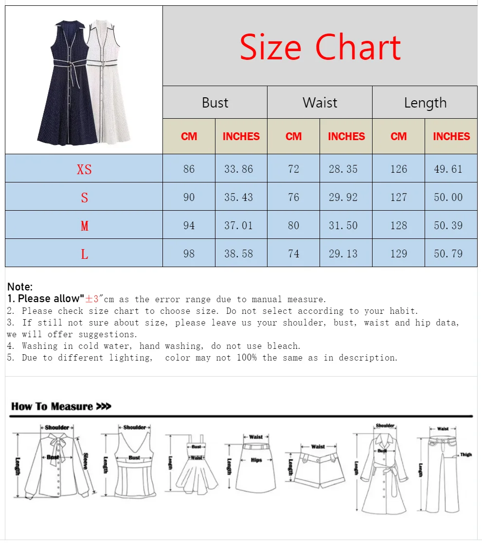 BSAY Polka Dot Shirt-Stil ärmelloses Minikleid 2025, Sommer, neu, V-Ausschnitt, Gürtel-Stil, lang, locker, lässig, süß – Detail 1