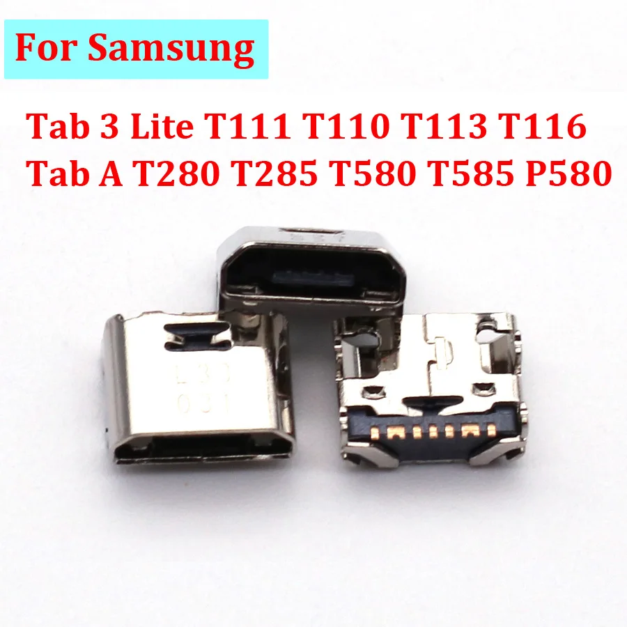 10 шт., 7 контактов, зарядное устройство Micro USB для Samsung Tab 3 Lite, T111, T110, T113, T116, Tab A, T280, T285, T580, T585, P580, разъем для зарядки