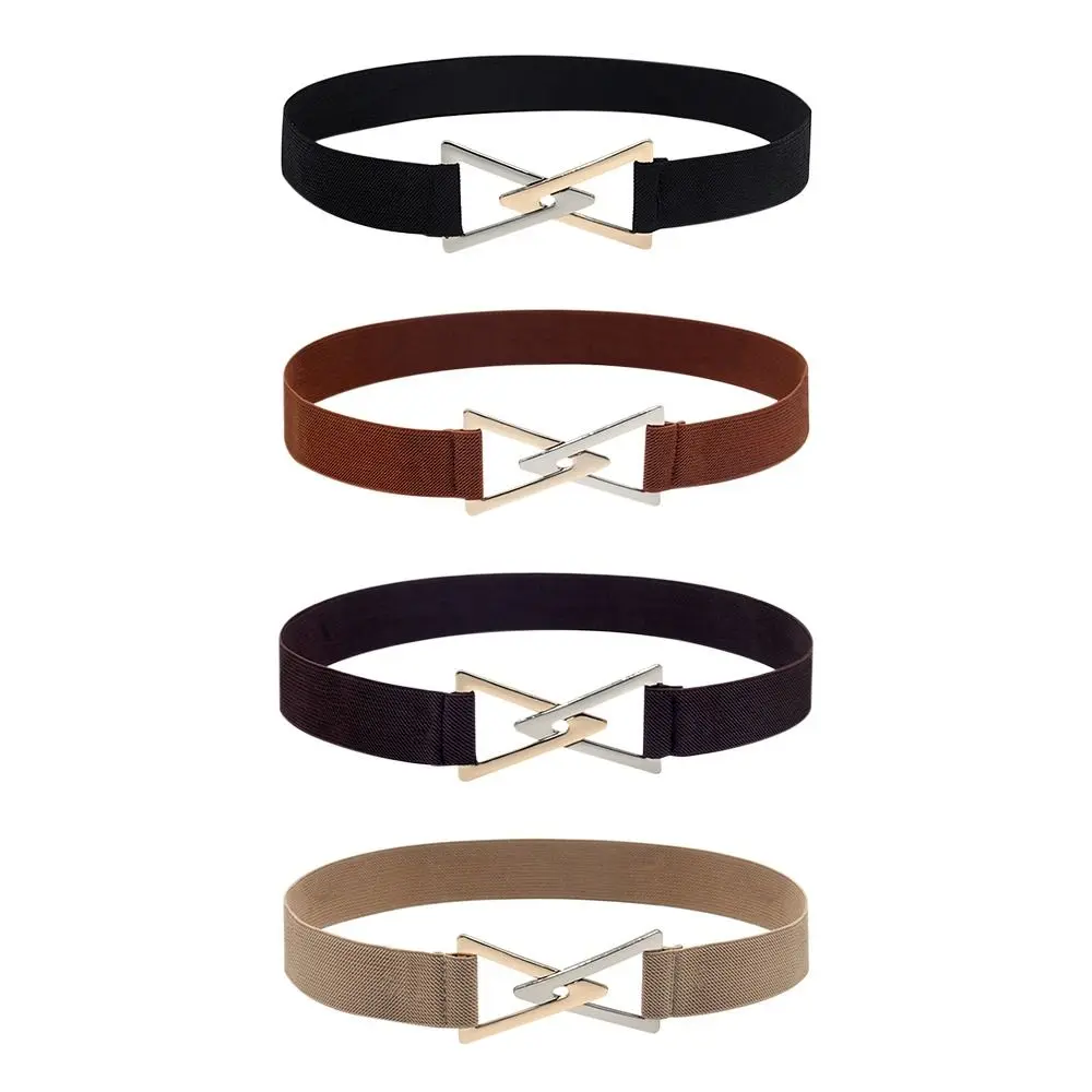 

Fashion Waist Belts Women Triangle Buckle Waist Strap Stretch Elastic Belts Decorative Waistband