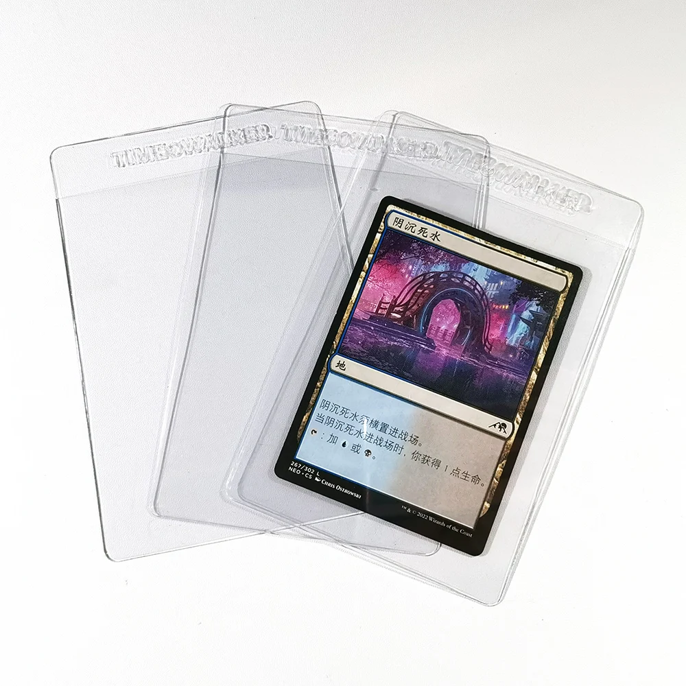 Playing Card Holder TimeWalker Semi-Rigid Card Holders 10Count Premium Card Grading Submission Holders 1/2" Lip Trading Protective Sleeves