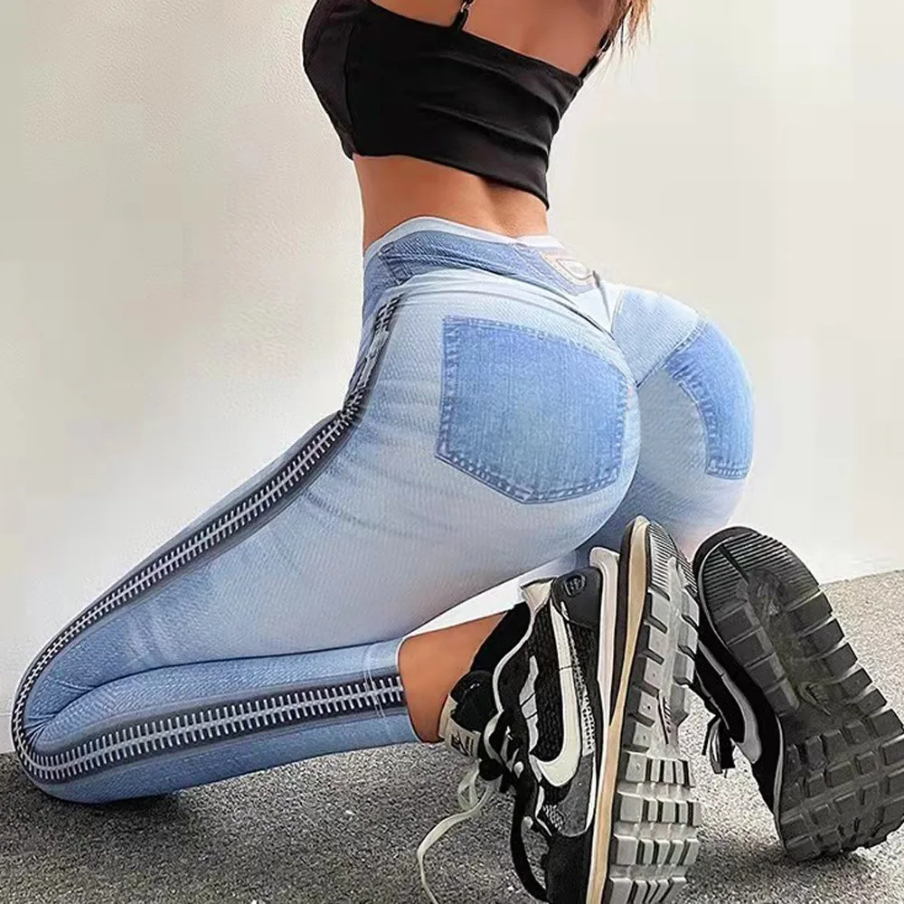 

New High Waist Tight Yoga Pants Women's Hip Lifting Fitness Pants Running Sports Pants Honey Peach Hip Shaped Pants leggings