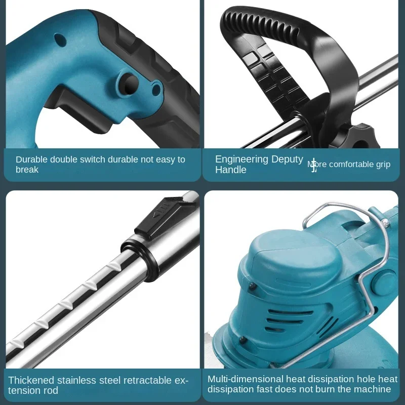Cordless Lawn Mower Handheld Electric Grass Trimmer Adjustable Garden Tools For Makita 18V Battery 2