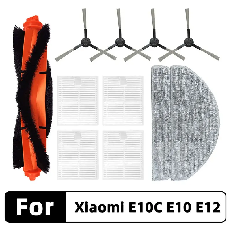 Spare Parts Accessories Main Side Brush Filter Mop Fit For Xiaomi E10 E10C E12 B112 / 3C Plus C103 Robot Vacuum Cleaner robot vacuum cleaner