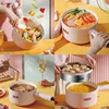 220V Multifunctional Electric Hot Pot Large Capacity Smart Electric Cook Pot Non-stick Home Electric Wok With Steamer 1.8L/2.5L 3