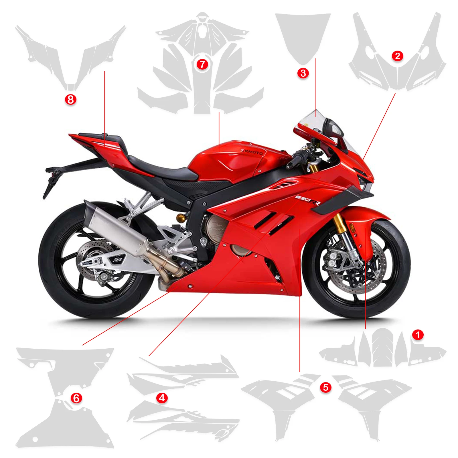 ZX MOTO 820RR 2026 PPF TPU 보호 필름 풀 바디 페인트 보호 스크래치 방지 키트 820RR 오토바이 액세서리