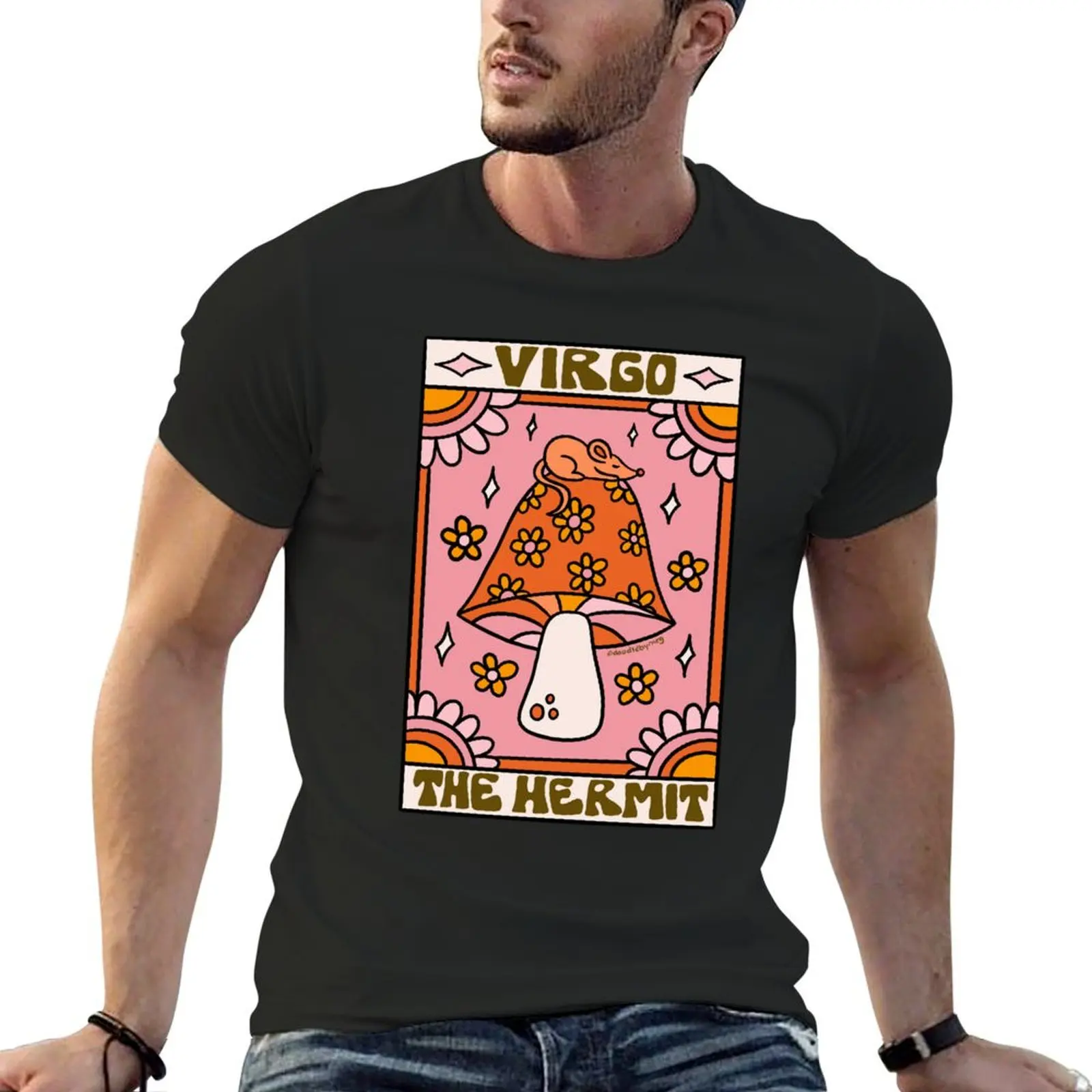 

Virgo Tarot Card T-Shirt funnys for a boy Aesthetic clothing Short sleeve tee shirts men graphic