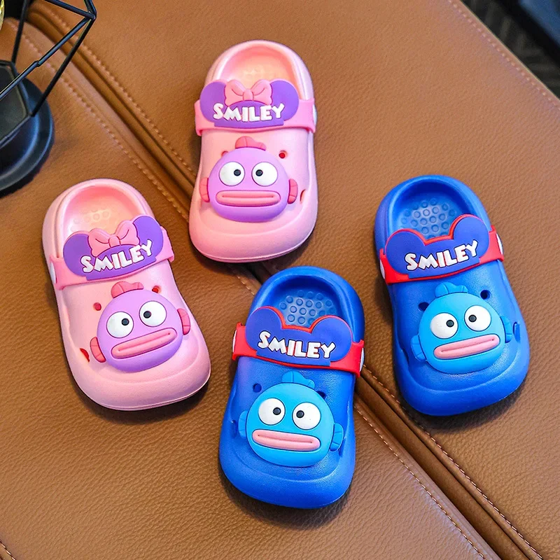 Children's Indoor Summer Slippers Anti-Slip Soft Bottom Cartoon Clog Shoes for Boys And Girls Baby Booties Casual Footwear