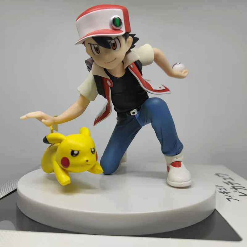 thumbnail image 1 of Kawaii Anime Pokemon Ash Ketchum Pikachu PVC Action Figure Game Statue Collectible Model Kids Toys Doll Gifts 12cm, 1 of 3
