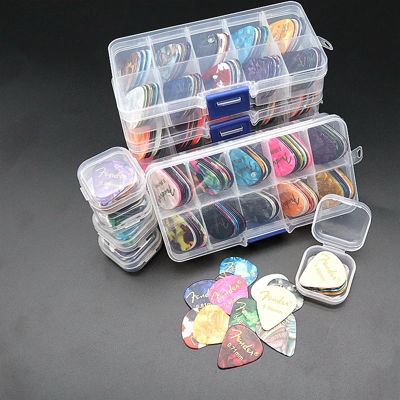 20&50&100 Pcs Acoustic Electric Guitar Picks Plectrum Celluloid Guitar Picks Accessories with Box Thickness 0.46mm-0.96mm 12 pieces guitar picks plectrum with 1 round metal box case acoustic electric musical instrument guitar pick random color picks