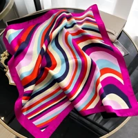 Luxury Square Silk Scarf for Women Hijab Hair Bands Neckerchief Female Satin Shawl Ribbon Headband Fashion Bandana 2024 New 4