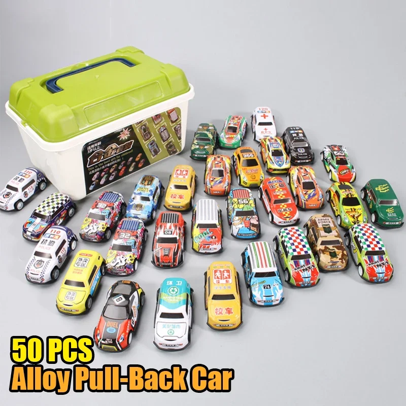 20-50 Pz/Set Mini Car Set Inertia Pull Back Cars For Boys Plastic Vehicle Model Collection Toys Regalo Di Compleanno Per Bambini Toddler