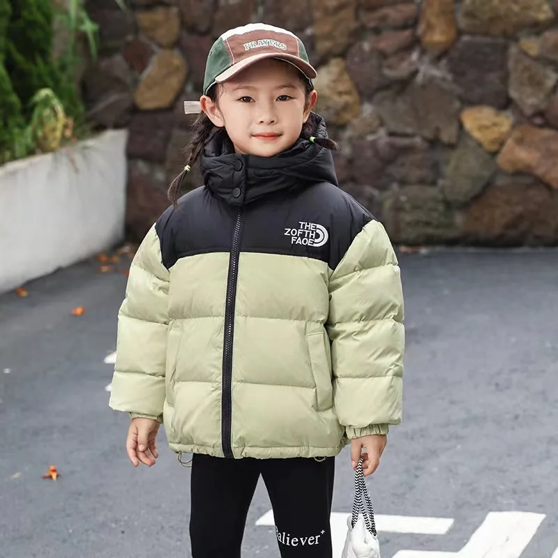 

New autumn and winter children's down jacket, children's warm down jacket, boys and girls color matching short baby children's c
