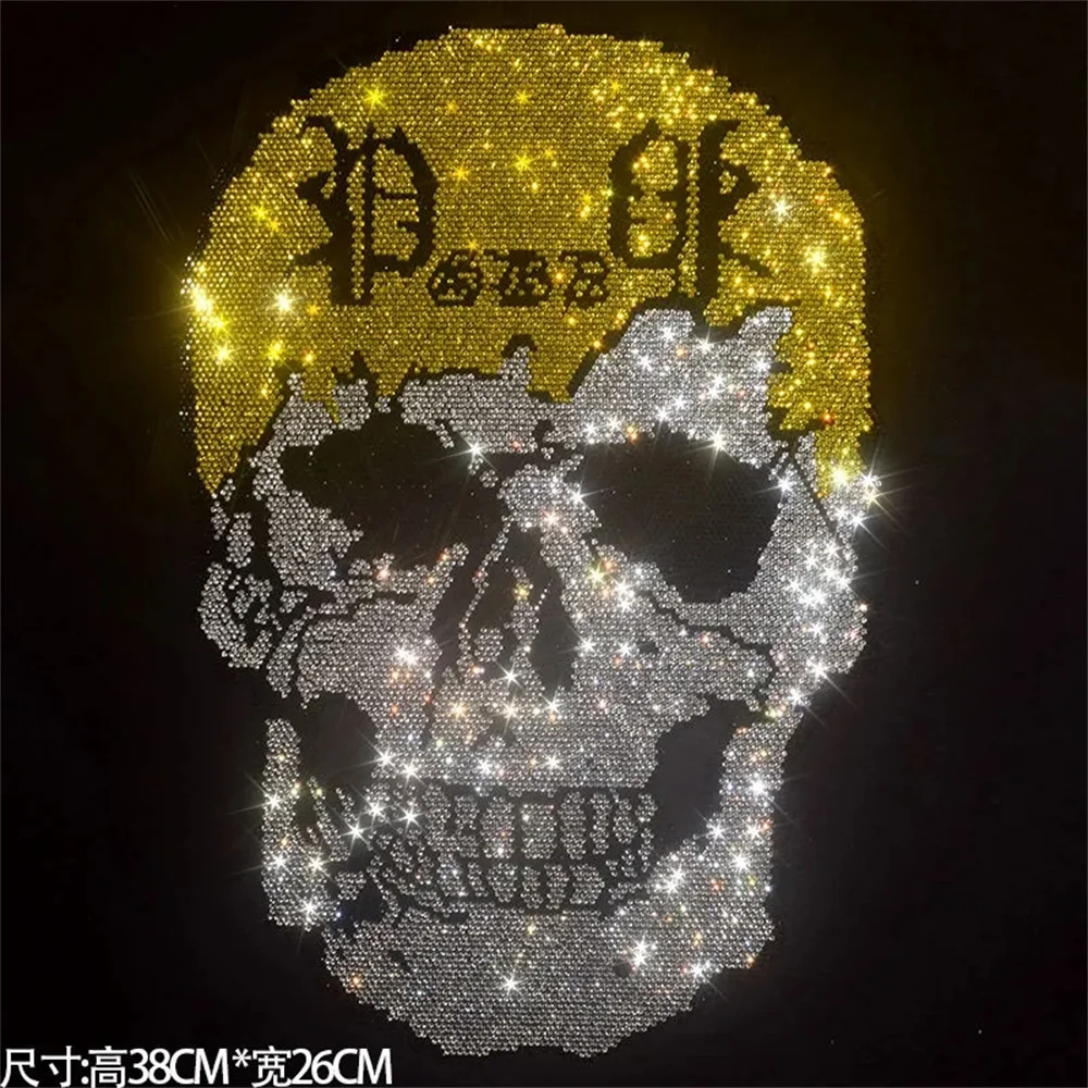 

Shiny skull fashion large cloth paste hot diamond Sequin DIY clothes T-shirt decorative patch clothing accessories