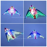 3 SQM delta LED spider red/black/yellow base 544 fabric ripstop umbrella cloth  kite with 10m tubing tails in surper high bright 1