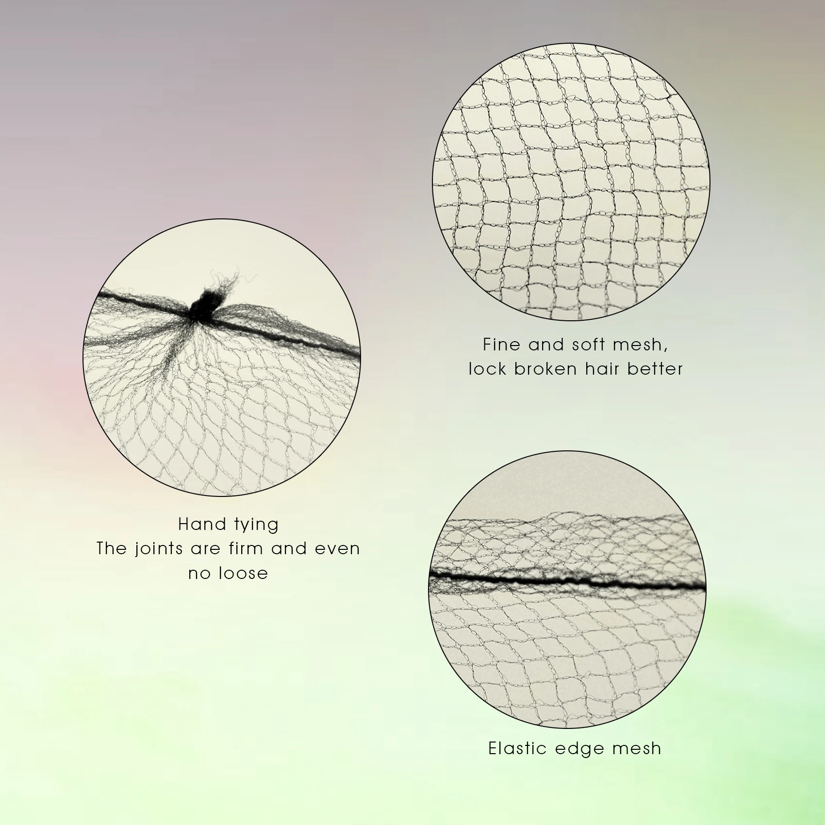 20/40/60pcs/Lot Nylon Hair Net For Bun Hair Hairstyle Tool  5 Colors 20 Inches Hairnets Elasticity Invisible Elastic Mesh 3