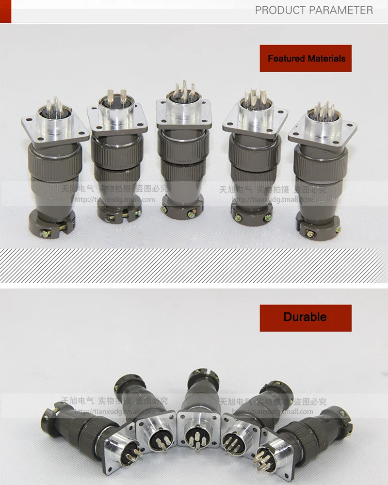 P20 Luftfahrtsteckverbinder 2 3 4 5 6 7 Polig – Industrieller gerader Rundstecker-Adapter – Detail 4