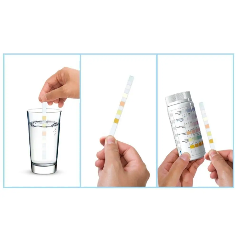 Description Picture 4 of item100Pcs PH Water Quality Test Strip 7 In 1 Portable Aquarium Test Strips Fish Tank Swimming Pool High Precision PH Meters