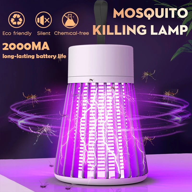 2024 Lampada Antizanzare A Shock Elettrico, Repellente Per Zanzare Senza Radiazioni Muto, Trappola Per Insetti Ricaricabile Usb Zapper Per Insetti Da 