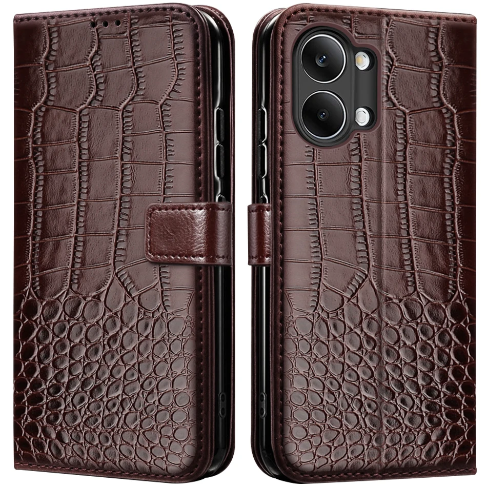 Leather Flip Wallet Phone Case with Magnetic Stand