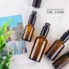 30X 5-100ML Lotion/Spray Bottle Beauty Amber Empty Glass Bottle Essential Oil Mist Spray Container Case Refillable Travel Bottle 2