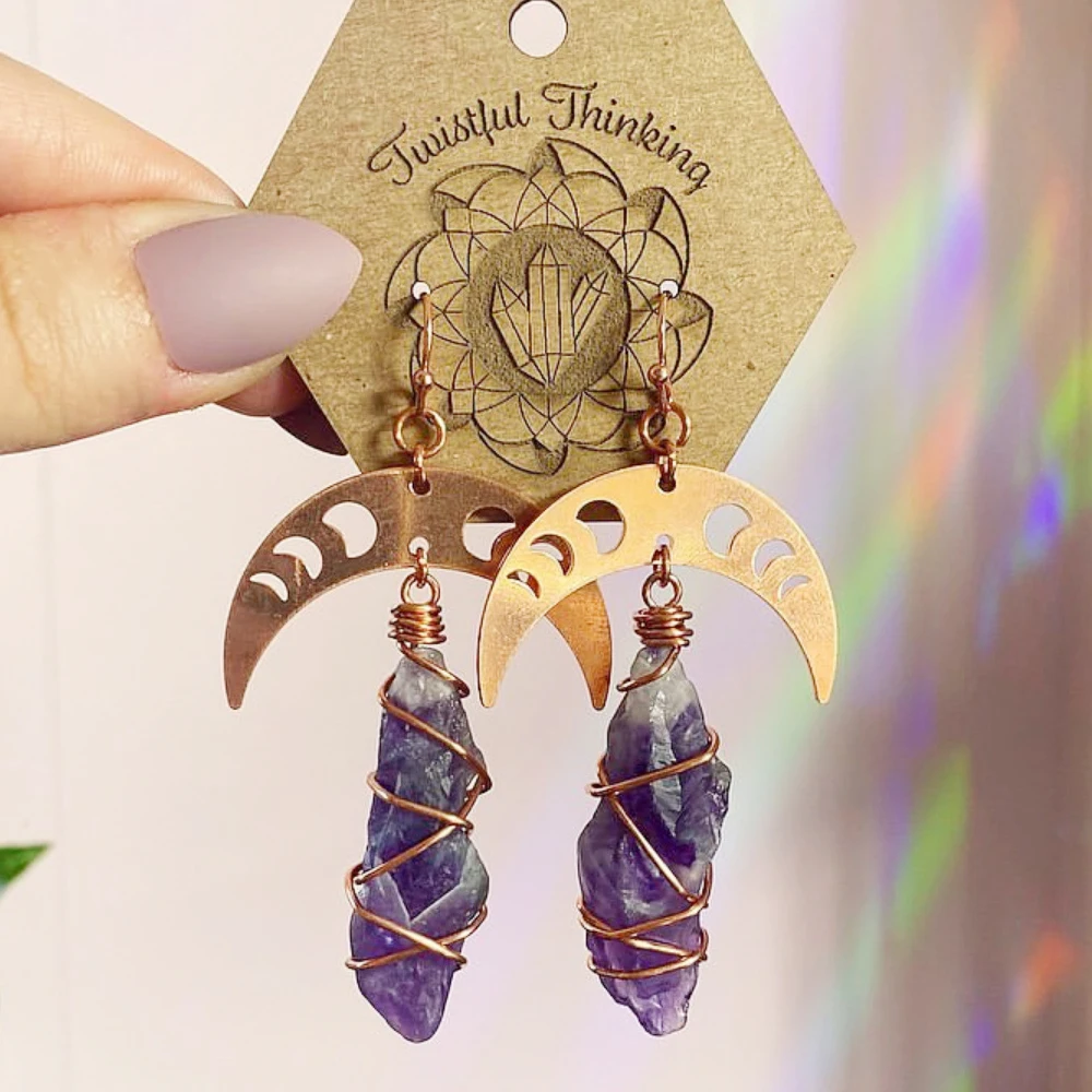 

Korean Stainless Steel Stud Earrings Women Shiny Crystal Moon Long Tassel Chain Geometric Punk Earrings Hip Hop Jewelry