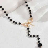Collier à pampilles en perles noires et blanches pour femmes, ras du cou, cadeau pour ami, vente en gros, livraison directe, nouveau 4