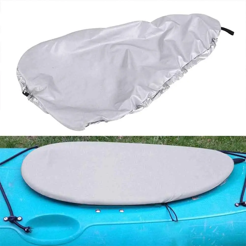 Kayak Cockpit Cover Waterproof Shield Sunscreen Cover Adjustable Paddle Board Dust Sunblock Protector For Outdoor Storage 10 plate bronze coloured folding outdoor camping cooking gas stove windshield aluminium alloy wind screen cooking shield