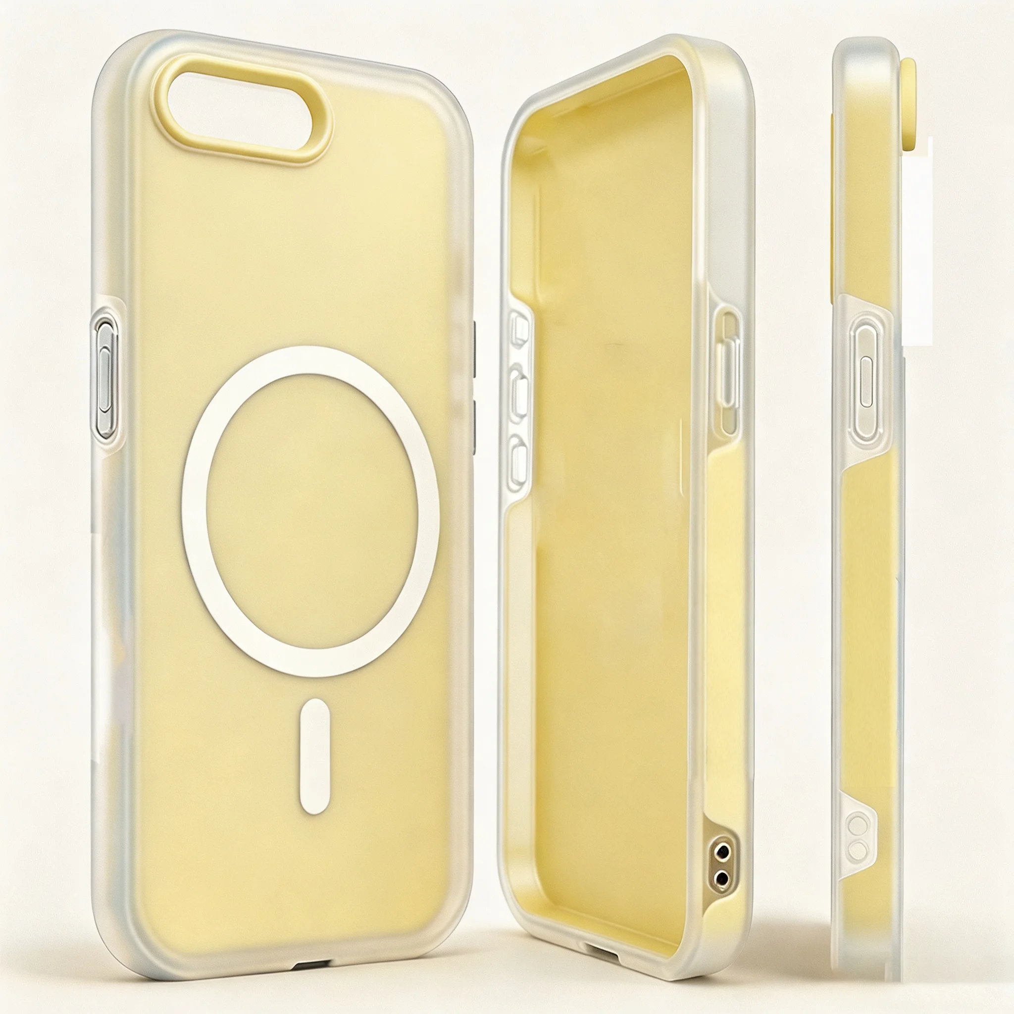 MagSafe-Compatible Magnetic Shockproof Silicone Case with Integrated Camera Cover
