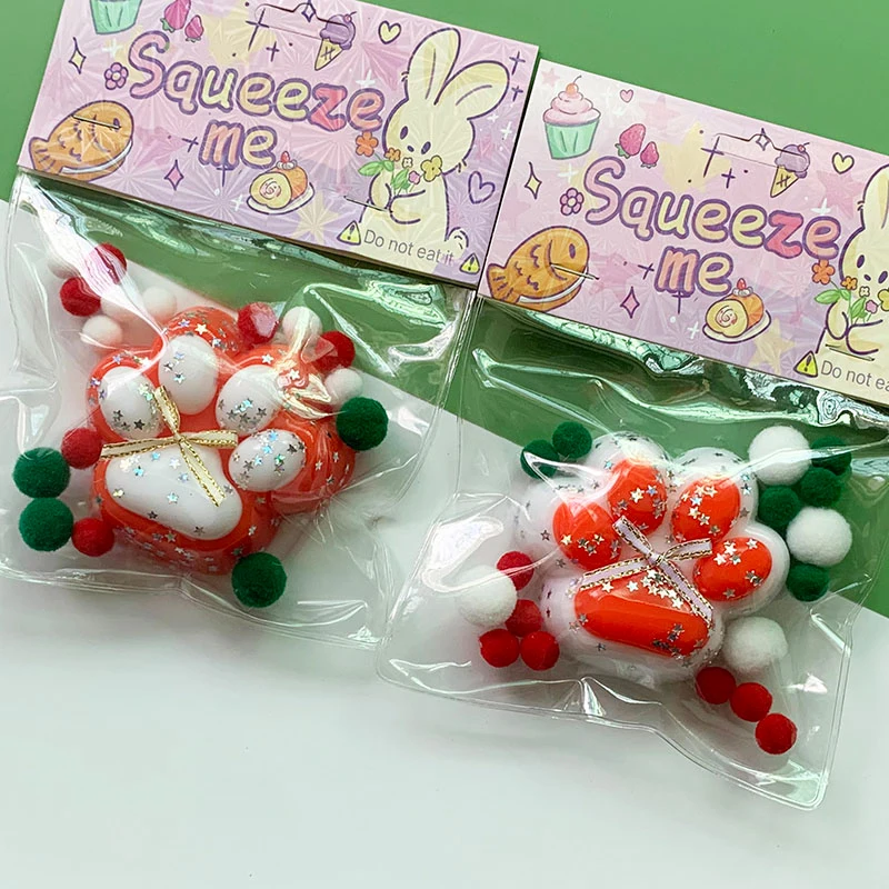 1Pcs Soft TPR Solid Christmas Cat Claw Toys Slow Rebound Decompression Toy Reduce Stress Kids Toys Gifts