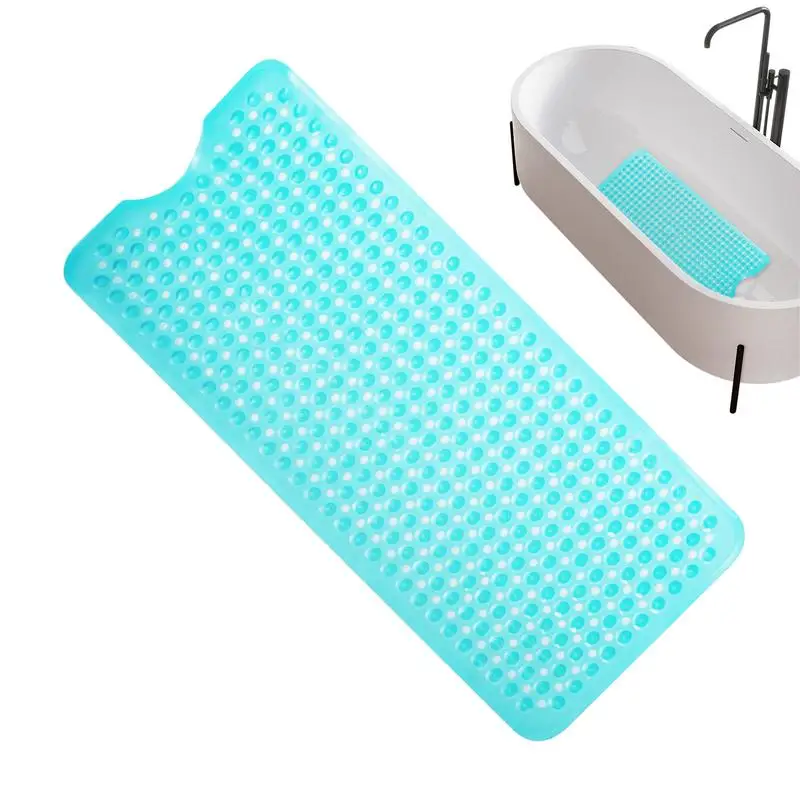 

Bathtub Mat Anti-Skid Bathmats With Drain Holes Non Slip Long Bath And Shower Mat With Suction Cup For Bathroom Accessories
