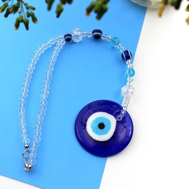 Evil Eye 자동차 액세서리, Evil Blue Eye 백미러 장식 장식, 빛나는 Evil Blue Eye, 자동차 매력 창 펜던트