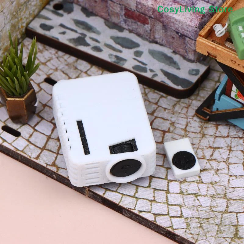 Miniature Projector Ornament with Remote Controller - Micro Scene Decoration Toy