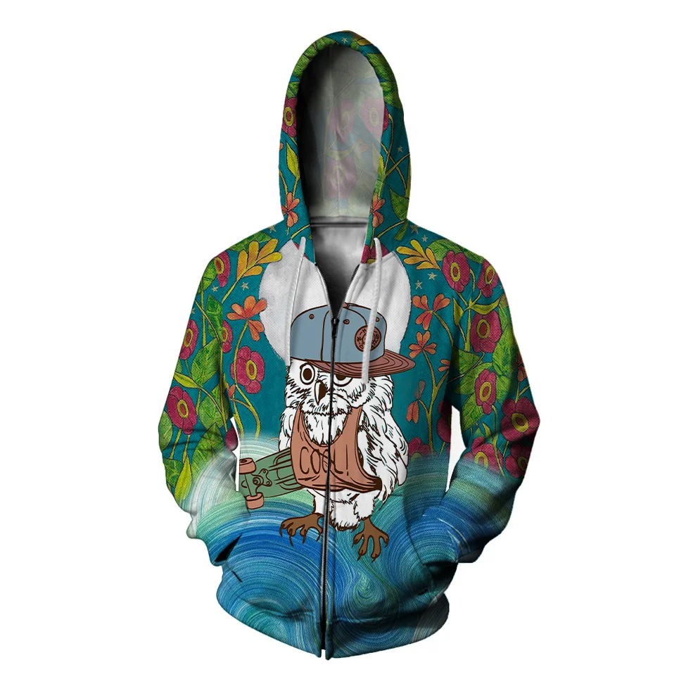 thumbnail image 1 of Novedades en sudaderas y sudaderas Sudadera con capucha con estampado de águila elegante y versátil para hombre Sudadera con capucha cómoda para hombre con cremallera, 1 of 5