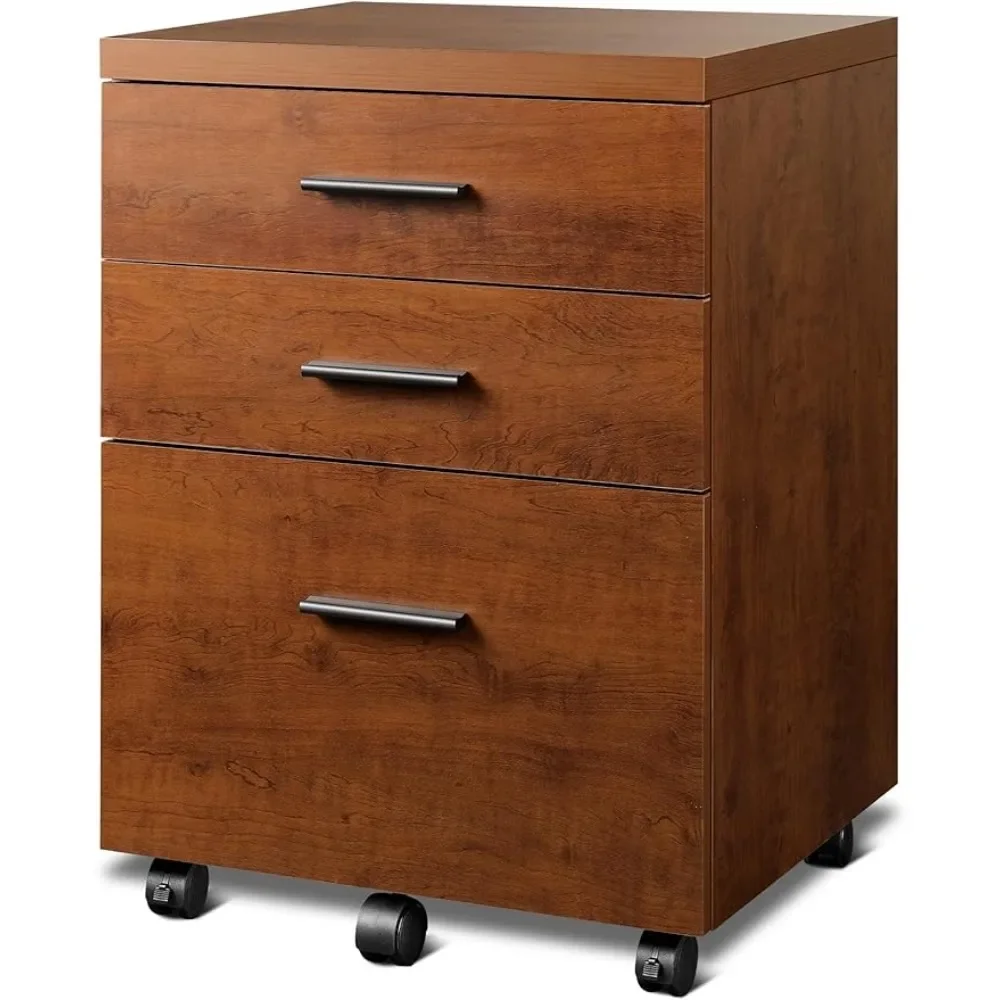 

Шкаф для документов с 3 выдвижными ящиками, подставка для принтера, для дома и офиса, деревянный, под столом, с колесами
