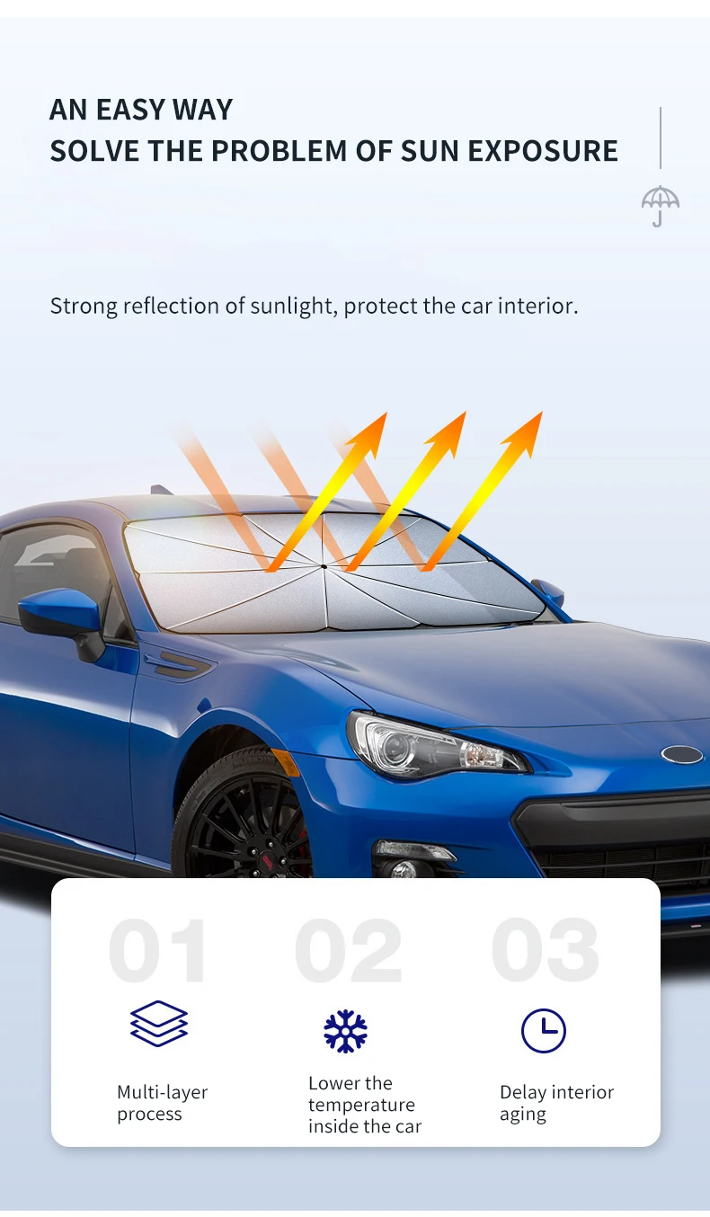 Auto-Windschutzscheiben-Sonnenschutz blockiert UV-Strahlen, Reflektor-Schirm, für Geely EX2 Galaxy EX5 EMi E8 L7 Starship 7 Starray Autozubehör – Detail 4